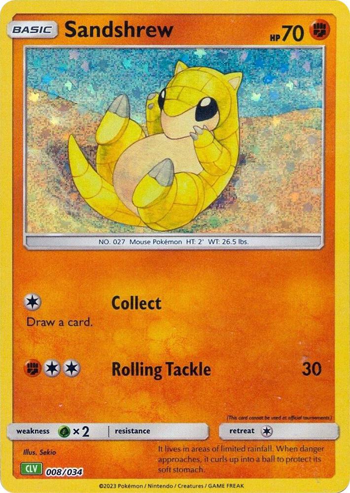 Sandshrew - 008/034 - Promo - CLV [tcgc-CLV008] [Holo]
