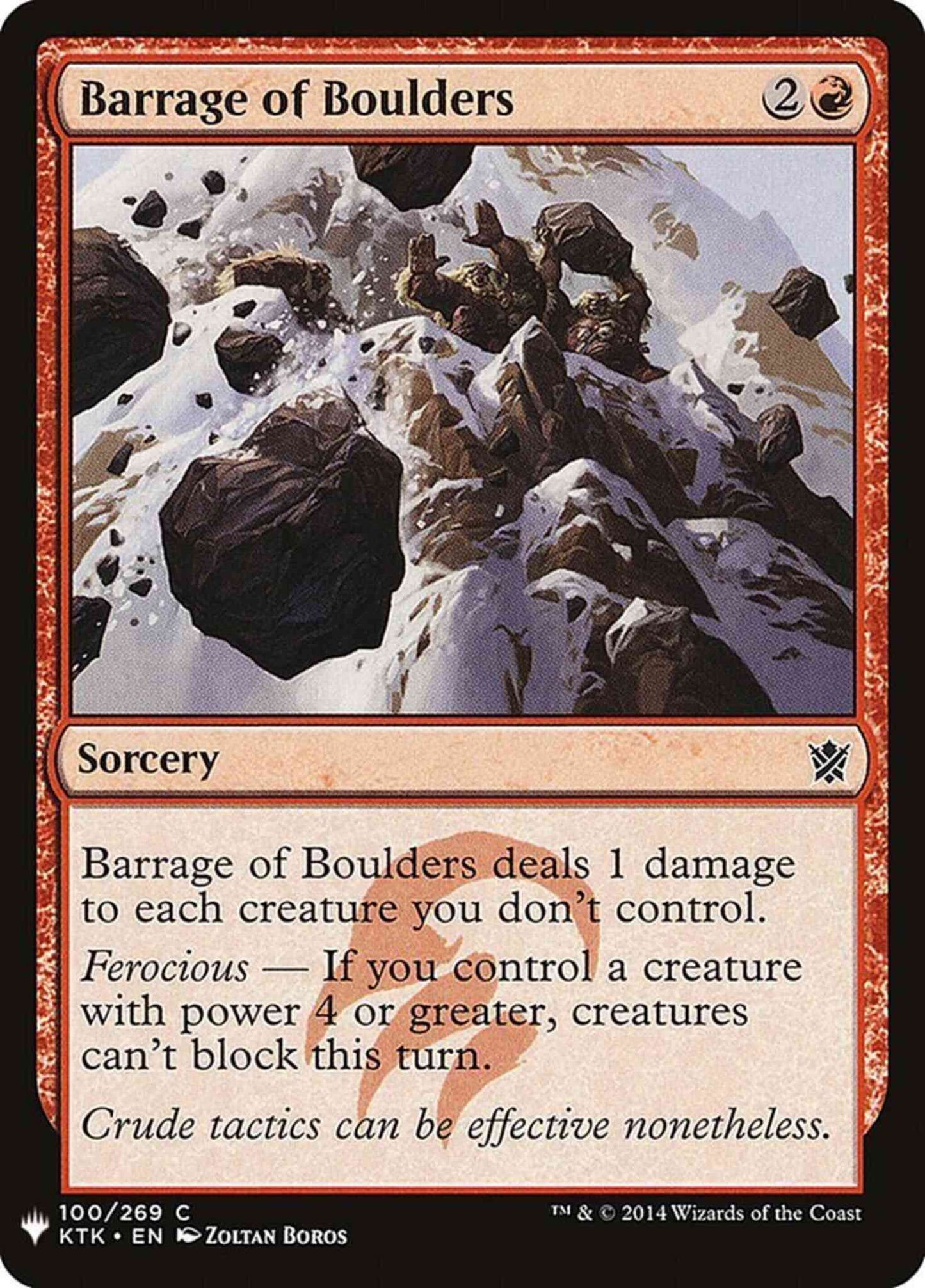 Barrage of Boulders [KTK-100] [The List] [Non-Foil]