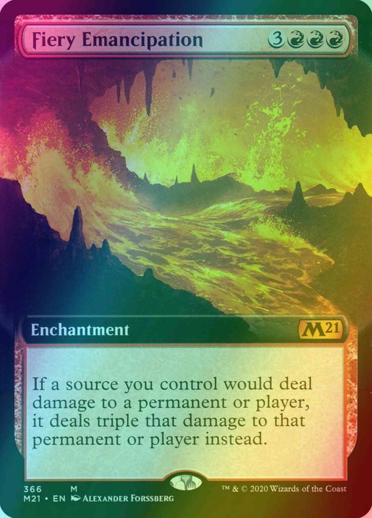 Fiery Emancipation [366] [Extended Art] [Core Set 2021] [Foil]