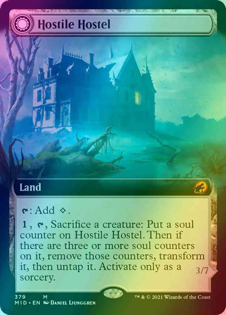 Hostile Hostel // Creeping Inn [379] [Extended Art] [Innistrad: Midnight Hunt] [Foil]