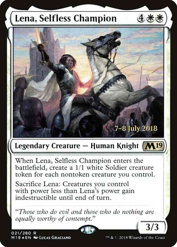 Lena, Selfless Champion [21s] [Core Set 2019 Promos] [Foil]