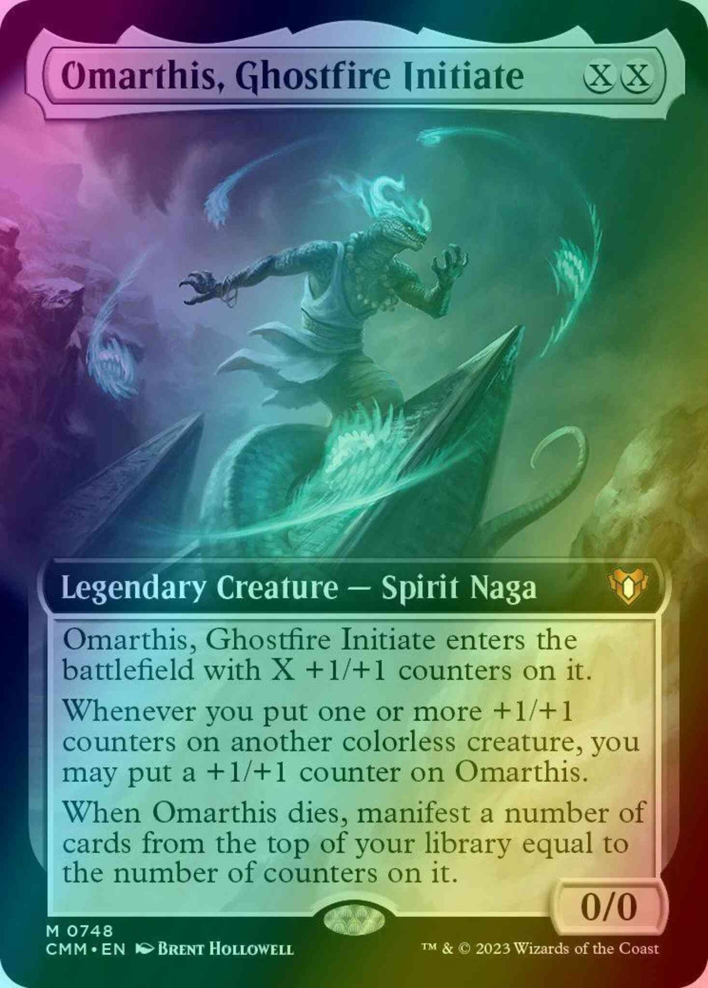 Omarthis, Ghostfire Initiate [748] [Extended Art] [Commander Masters] [Foil]