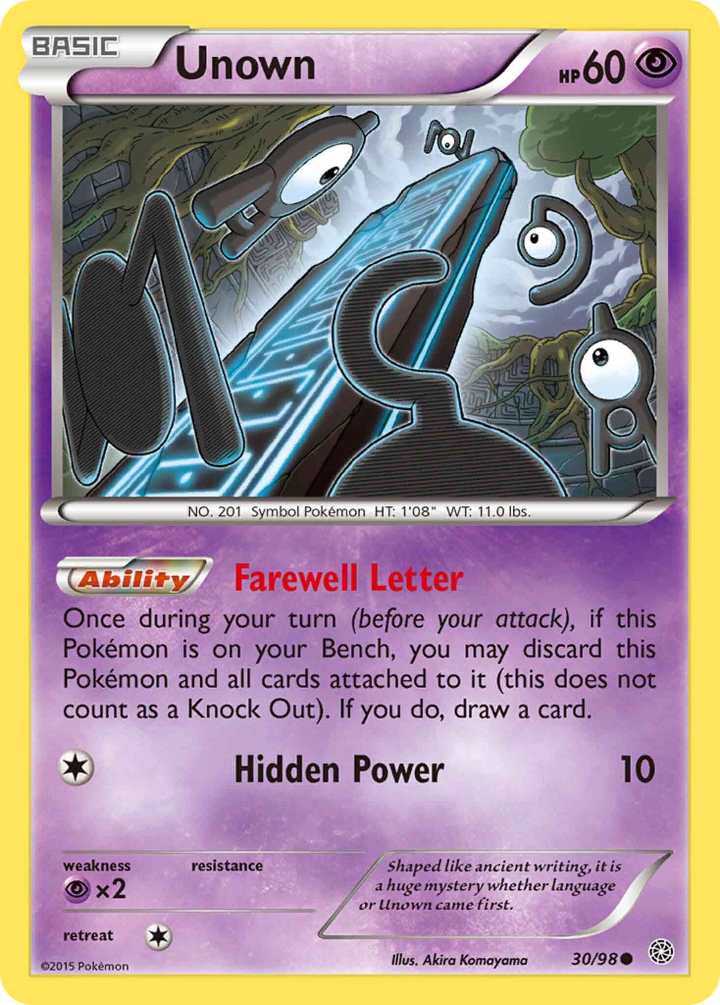 Unown - 30/98 - Common [xy7-30] [Non-Holo]