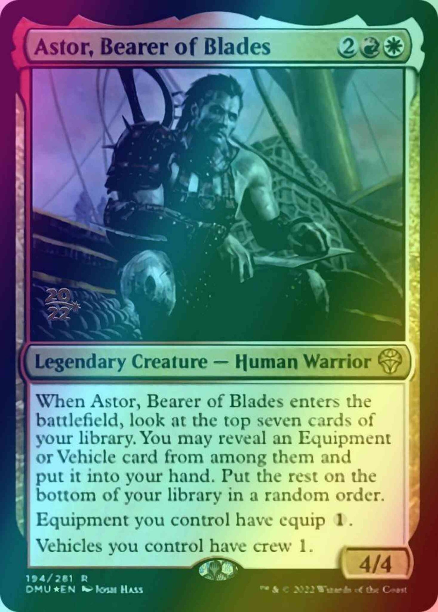 Astor, Bearer of Blades [194s] [Prerelease] [Dominaria United: Promos] [Foil]