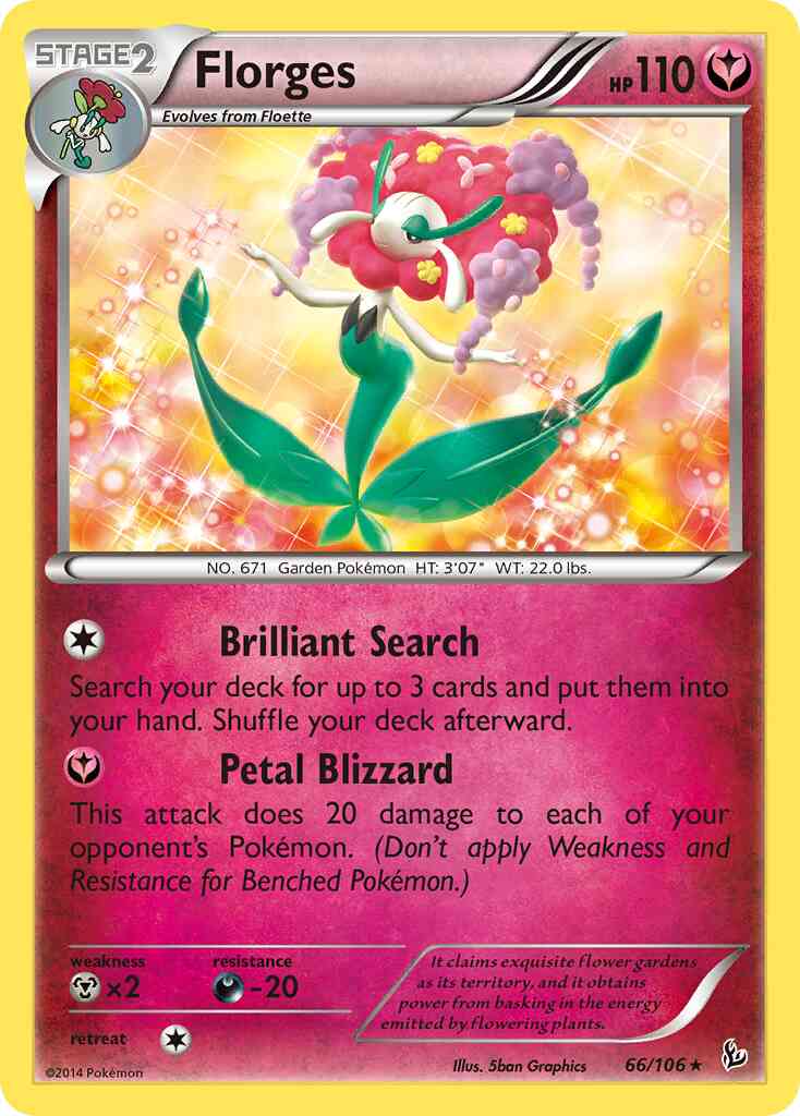 Florges - 66/106 - Rare Holo [xy2-66] [Reverse Holo]