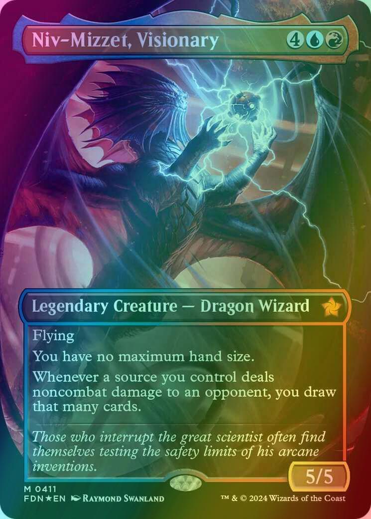 Niv-Mizzet, Visionary [411] [Borderless] [Foundations] [Mana Foil]