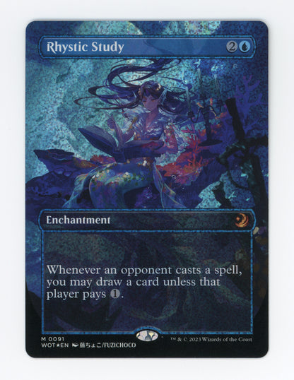 Rhystic Study — Borderless|Anime|Confetti Foil — ID 19290