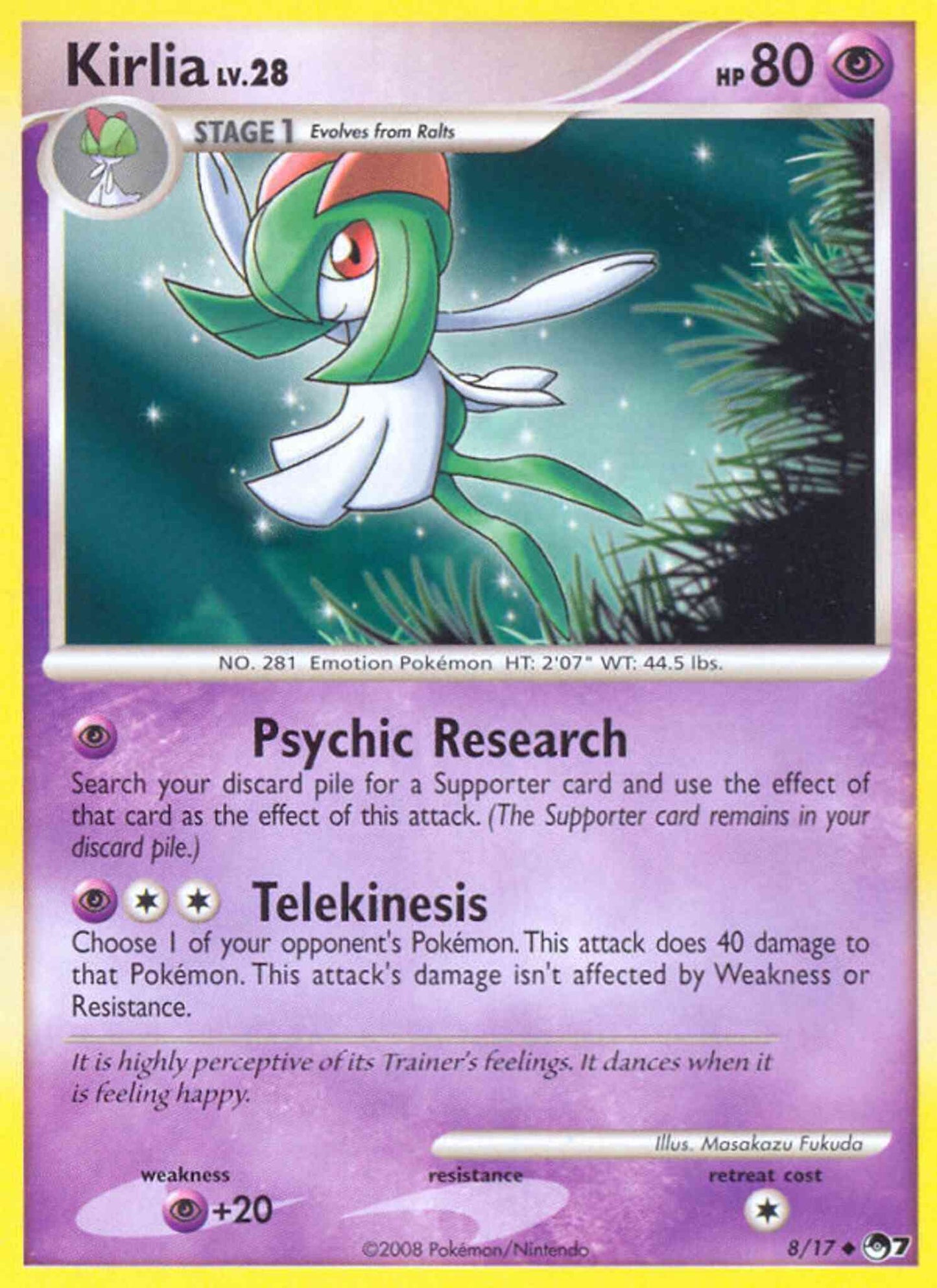 Kirlia - 8/17 - Uncommon [pop7-8] [Non-Holo]