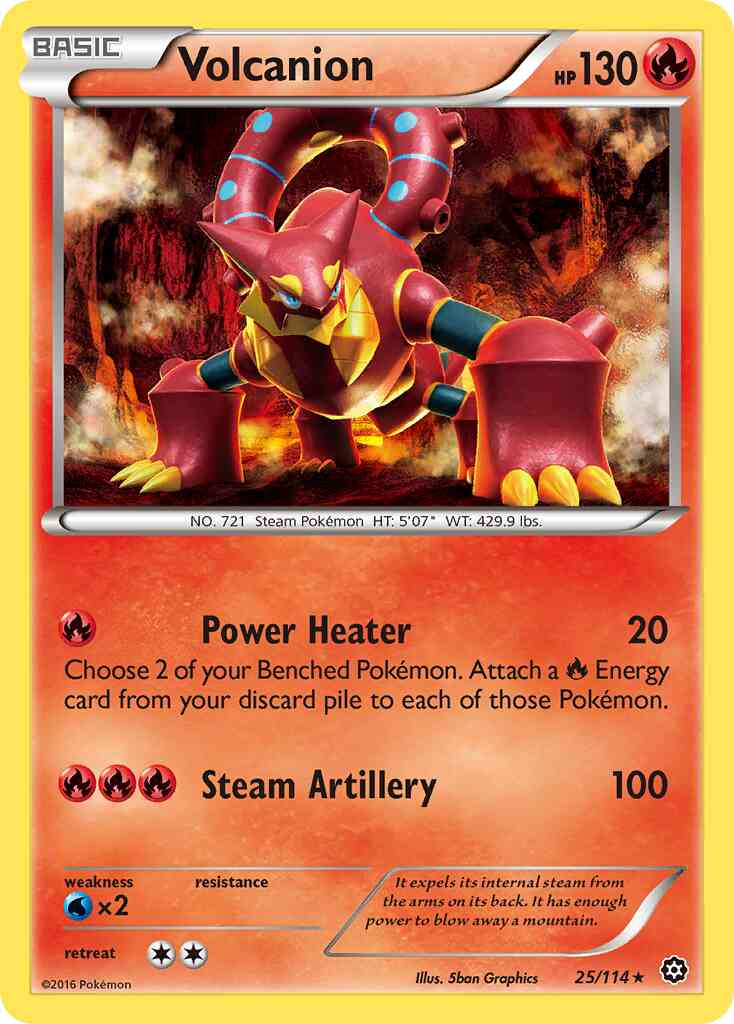 Volcanion - 25/114 - Rare [xy11-25] [Reverse Holo]