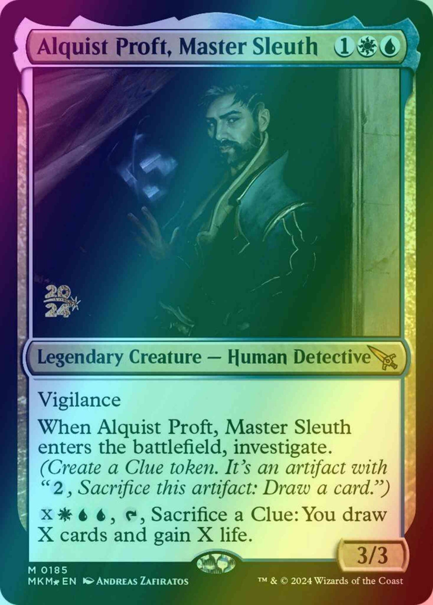 Alquist Proft, Master Sleuth [185s] [Prerelease] [Murders at Karlov Manor: Promos] [Foil]