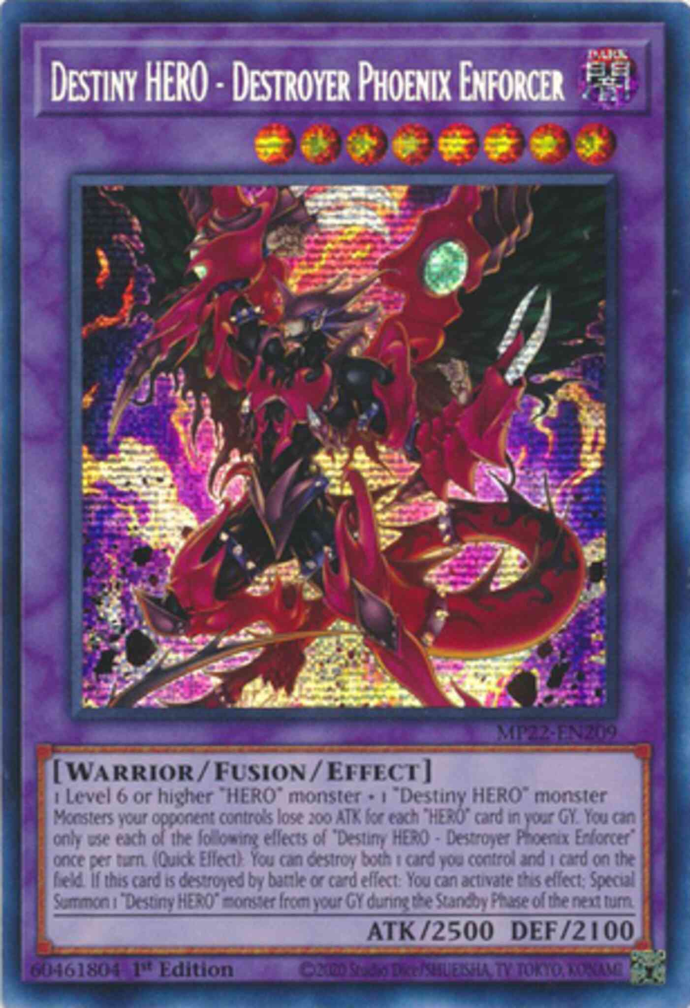 Destiny HERO - Destroyer Phoenix Enforcer - MP22-EN209 - Prismatic Secret Rare - 1st Edition