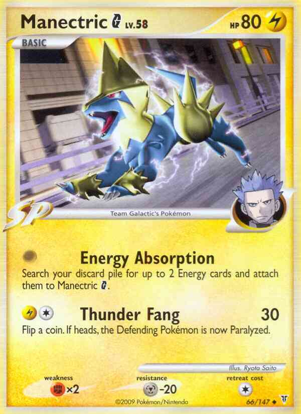 Manectric G - 66/147 - Uncommon [pl3-66] [Reverse Holo]