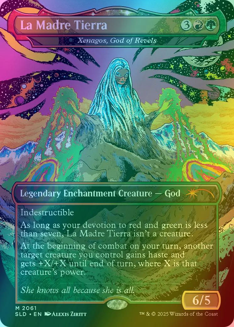 La Madre Tierra - Xenagos, God of Revels [2061] [Borderless] [Nuestra Magia] [Secret Lair Drop] [Foil]