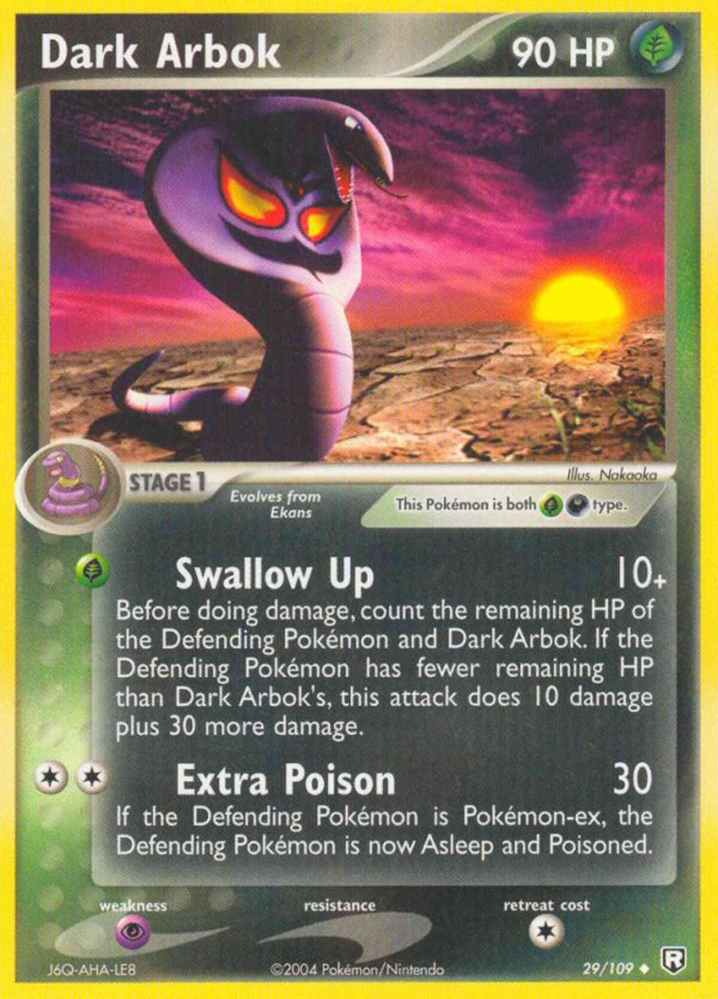 Dark Arbok - 29/109 - Uncommon [ex7-29] [Non-Holo]