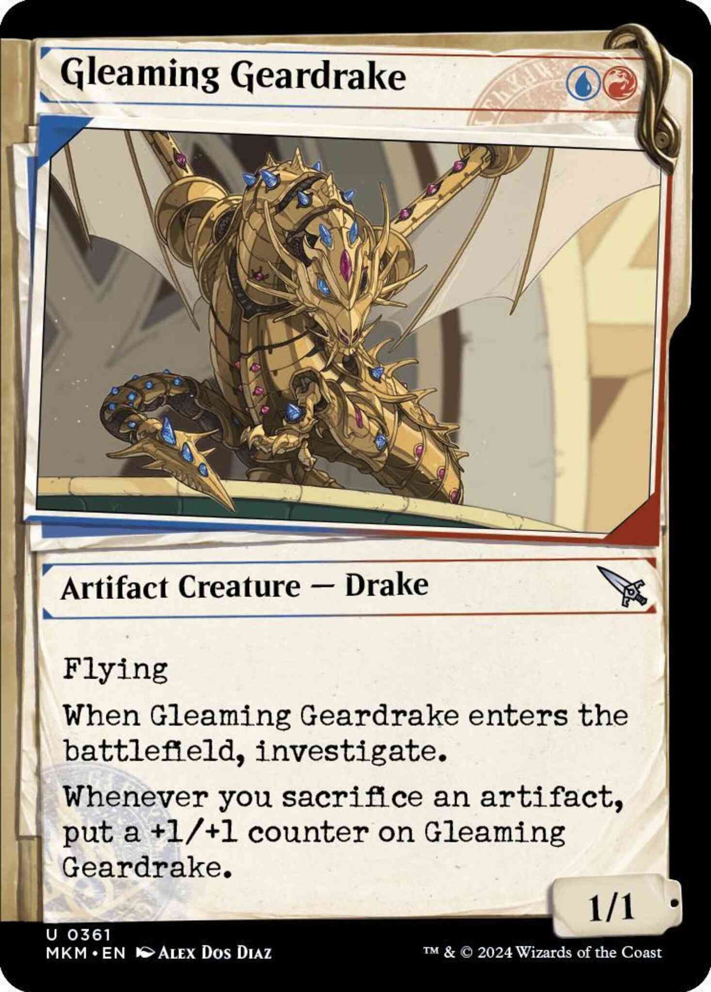 Gleaming Geardrake [361] [Dossier Showcase] [Murders at Karlov Manor] [Non-Foil]
