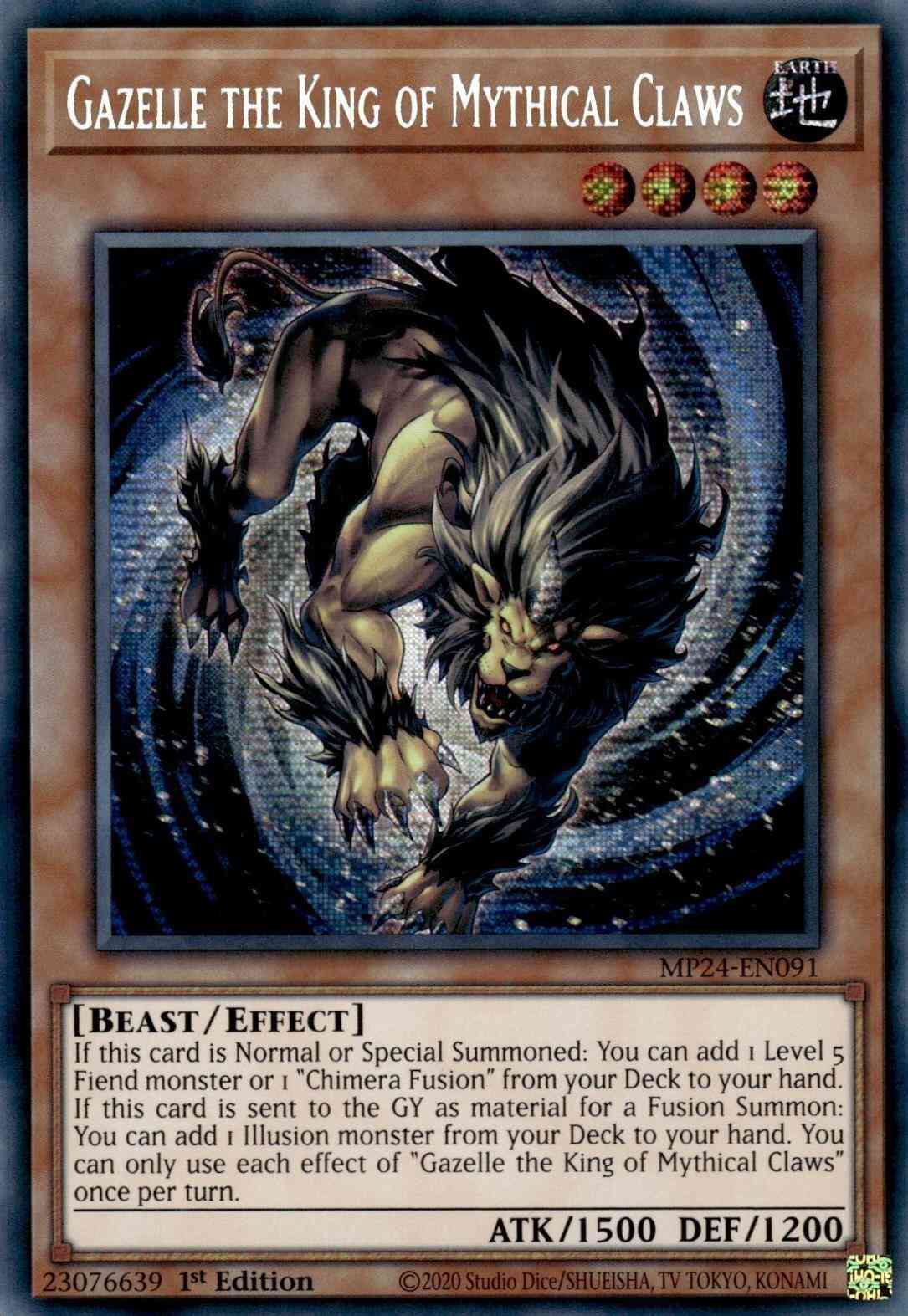 Gazelle the King of Mythical Claws - MP24-EN091 - Prismatic Secret Rare - 1st Edition