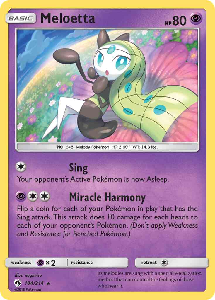Meloetta - 104/214 - Rare [sm8-104] [Reverse Holo]