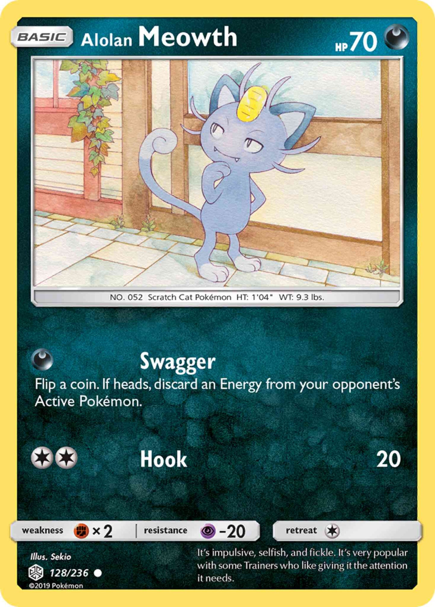 Alolan Meowth - 128/236 - Common [sm12-128] [Reverse Holo]