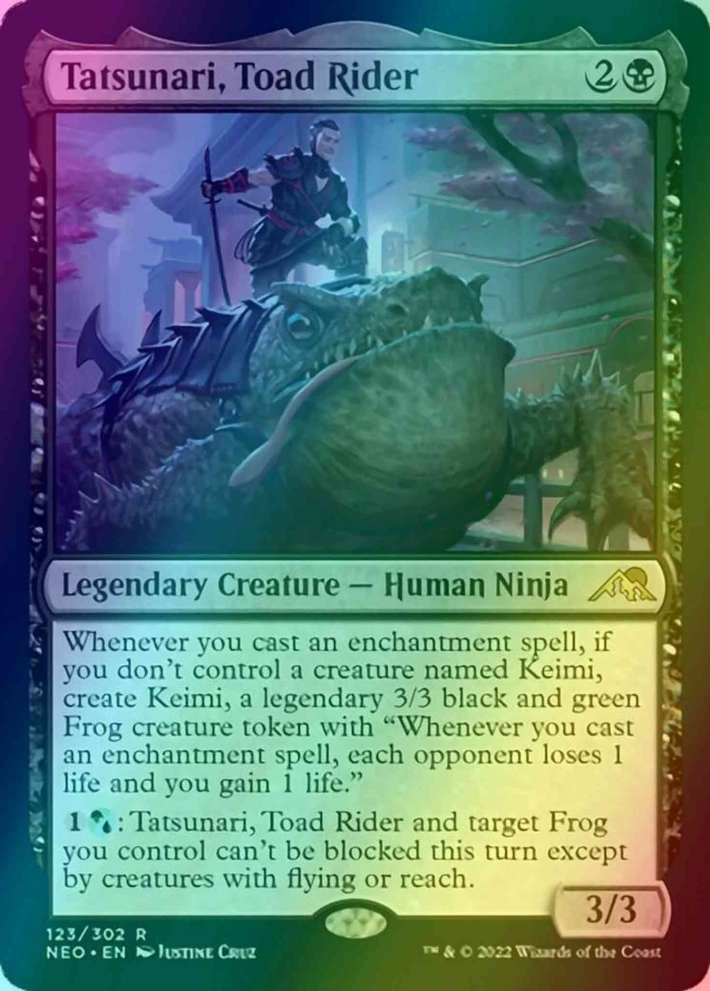Tatsunari, Toad Rider [123] [Kamigawa: Neon Dynasty] [Foil]