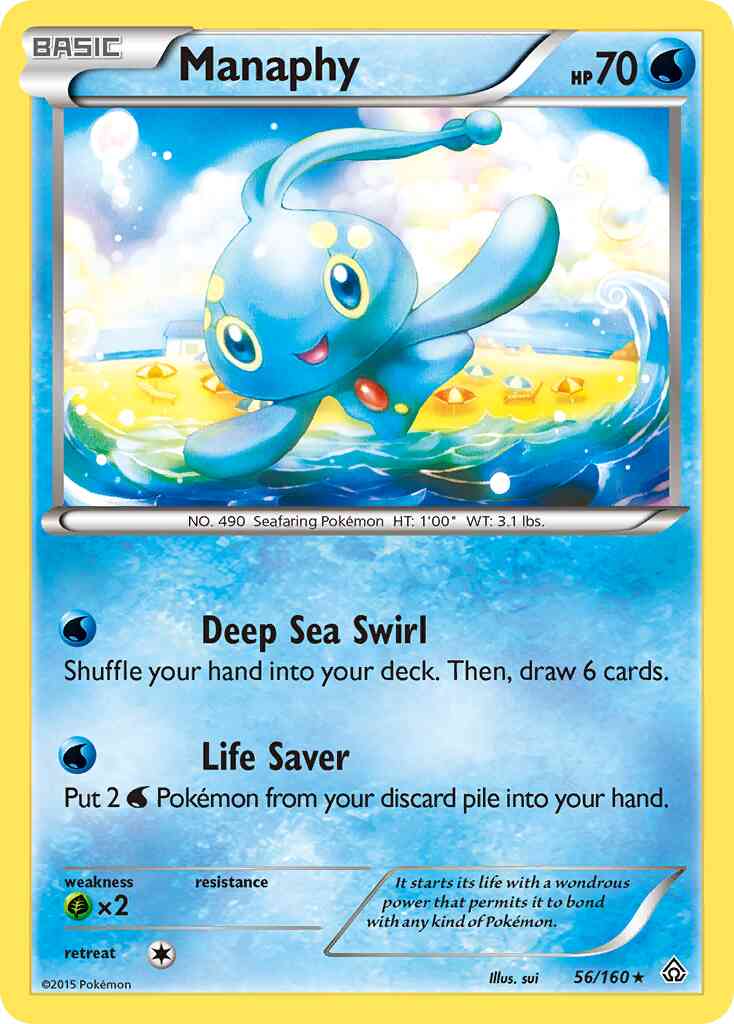 Manaphy - 56/160 - Rare Holo [xy5-56] [Reverse Holo]