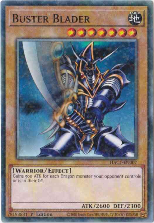 Buster Blader - HAC1-EN007 - Duel Terminal Normal Parallel Rare - 1st Edition