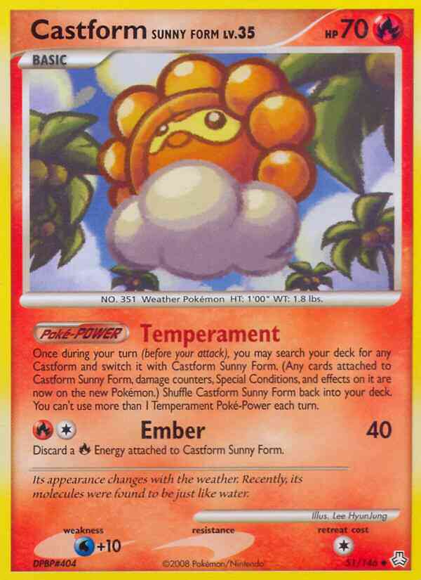 Castform Sunny Form - 51/146 - Uncommon [dp6-51] [Non-Holo]