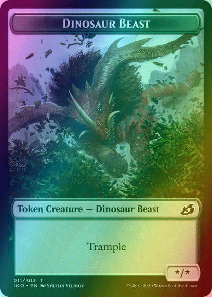 Dinosaur Beast Token (11) // Human Soldier Token (05) [Ikoria Lair of Behemoths Tokens] [Foil]