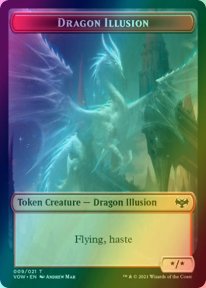 Blood Token (17) // Dragon Illusion Token (09) [Innistrad: Crimson Vow: Tokens] [Foil]