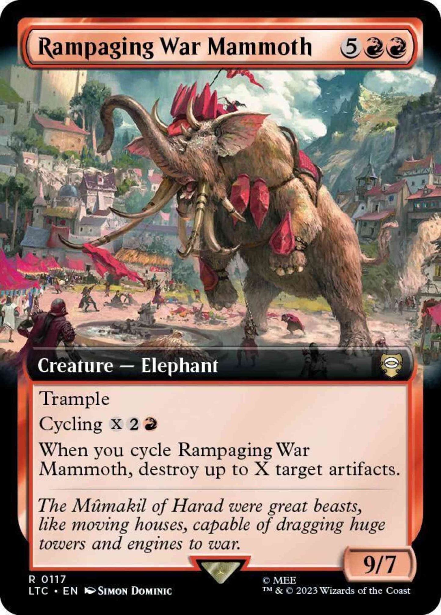 Rampaging War Mammoth [117] [Extended Art] [The Lord of the Rings: Tales of Middle-earth: Commander] [Non-Foil]