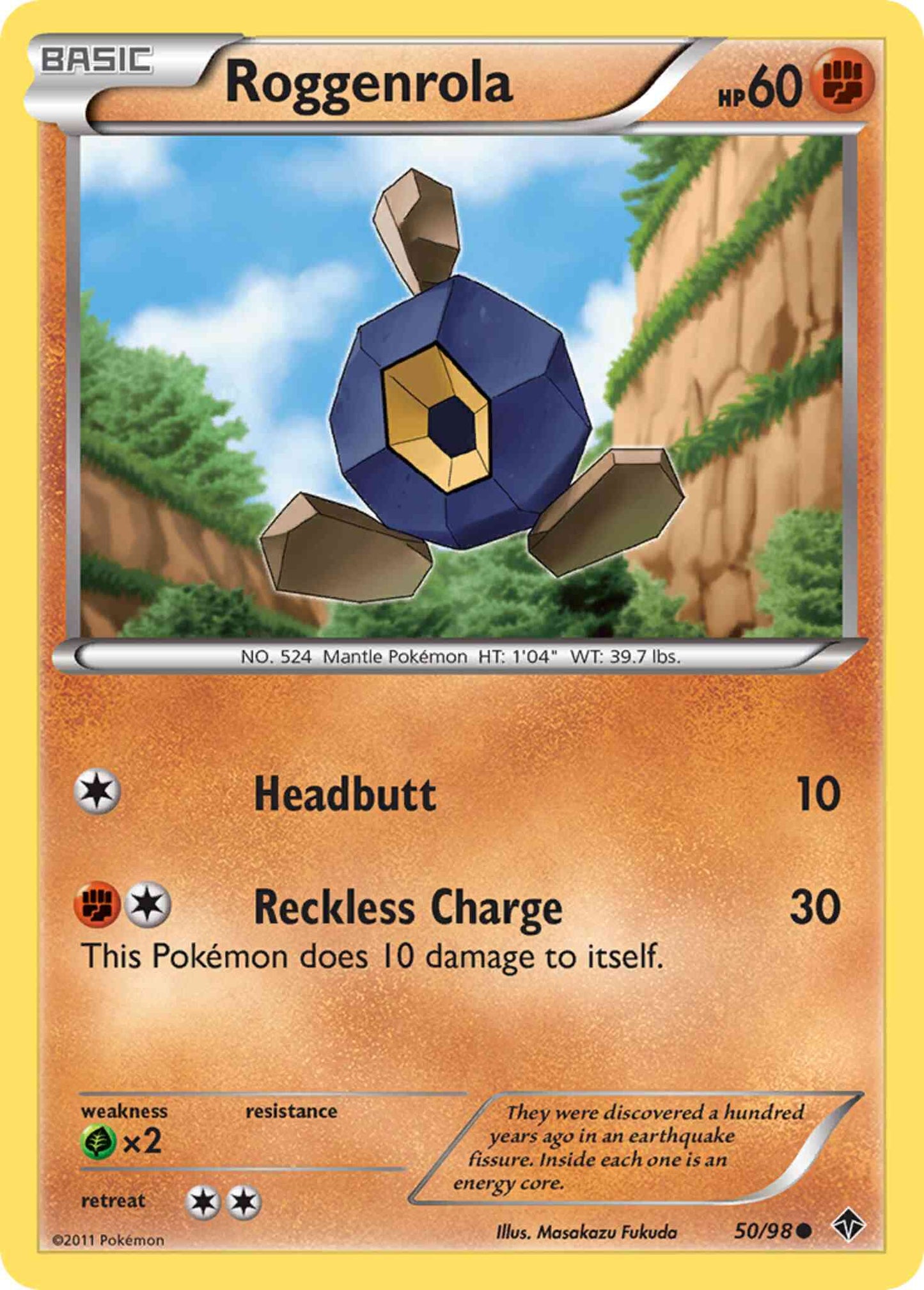 Roggenrola - 50/98 - Common [bw2-50] [Reverse Holo]