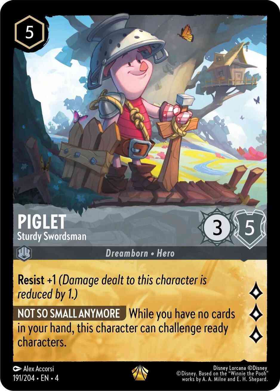 Piglet - Sturdy Swordsman - 191/204 [Ursula's Return] [Non-Foil]