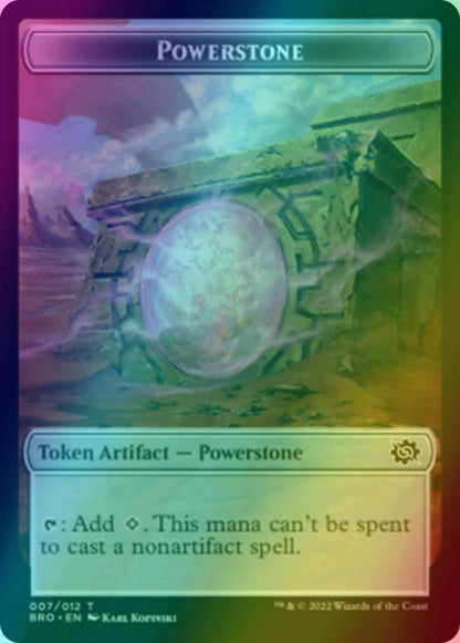 Powerstone Token (07) // Saheeli, Filigree Master Emblem (12) [The Brothers' War: Tokens] [Foil]