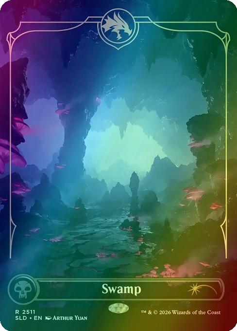 Swamp [2511] [Borderless] [D&D: Lands of the Forgotten Realms] [Secret Lair Drop] [Foil]