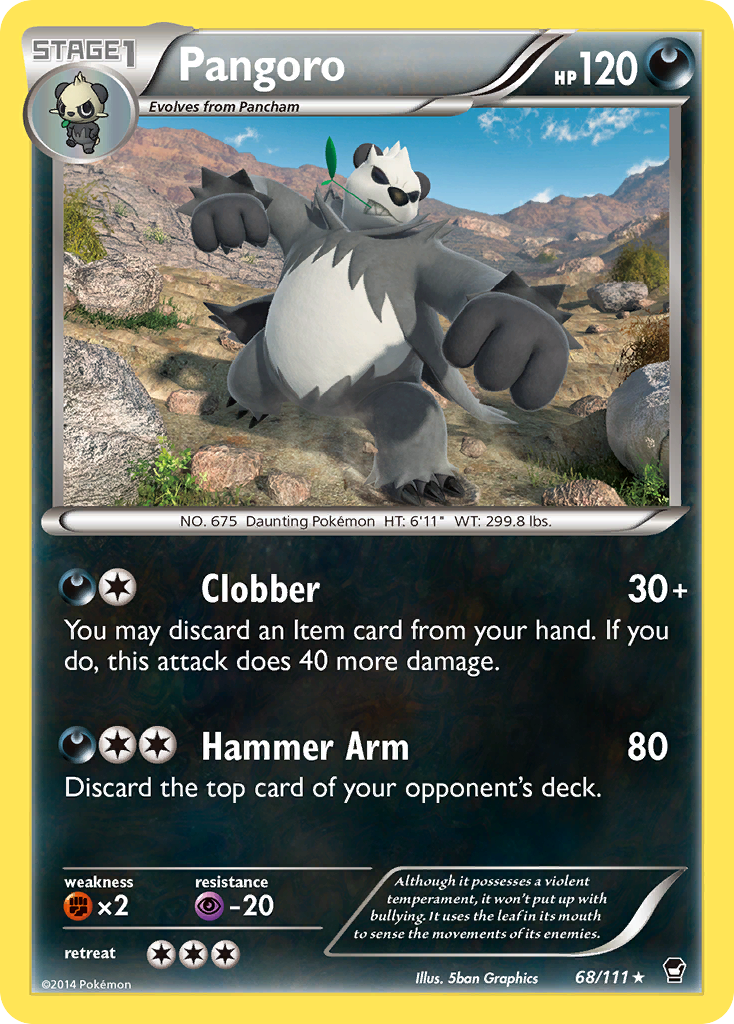 Pangoro - 68/111 - Rare [xy3-68] [Non-Holo]