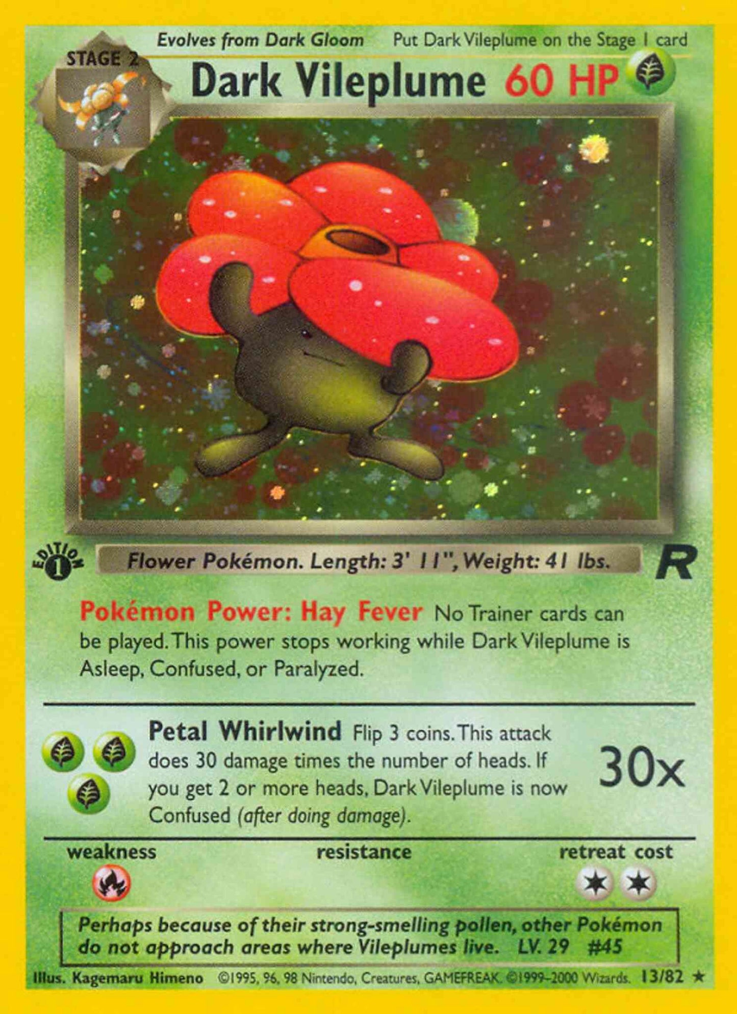 Dark Vileplume - 13/82 - Rare - 1st Edition [base5-13] [Holo]