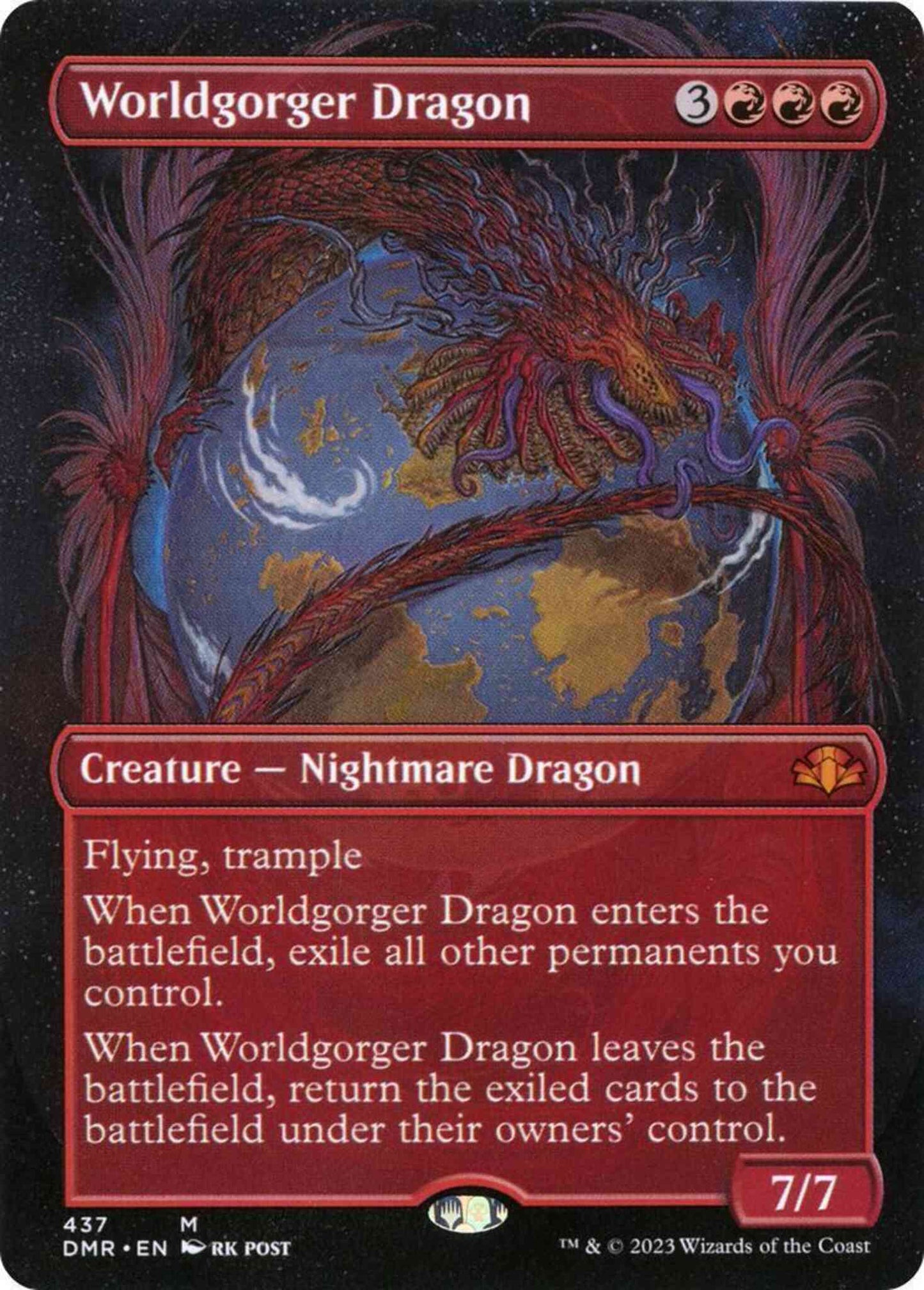 Worldgorger Dragon [437] [Borderless] [Dominaria Remastered] [Non-Foil]