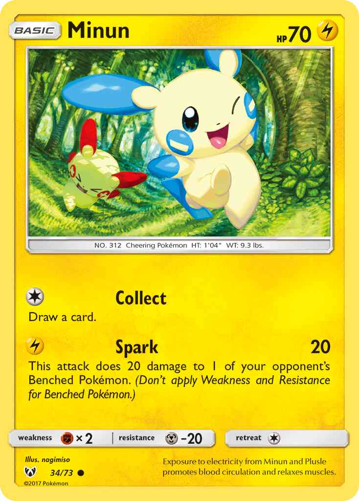 Minun - 34/73 - Common [sm35-34] [Non-Holo]