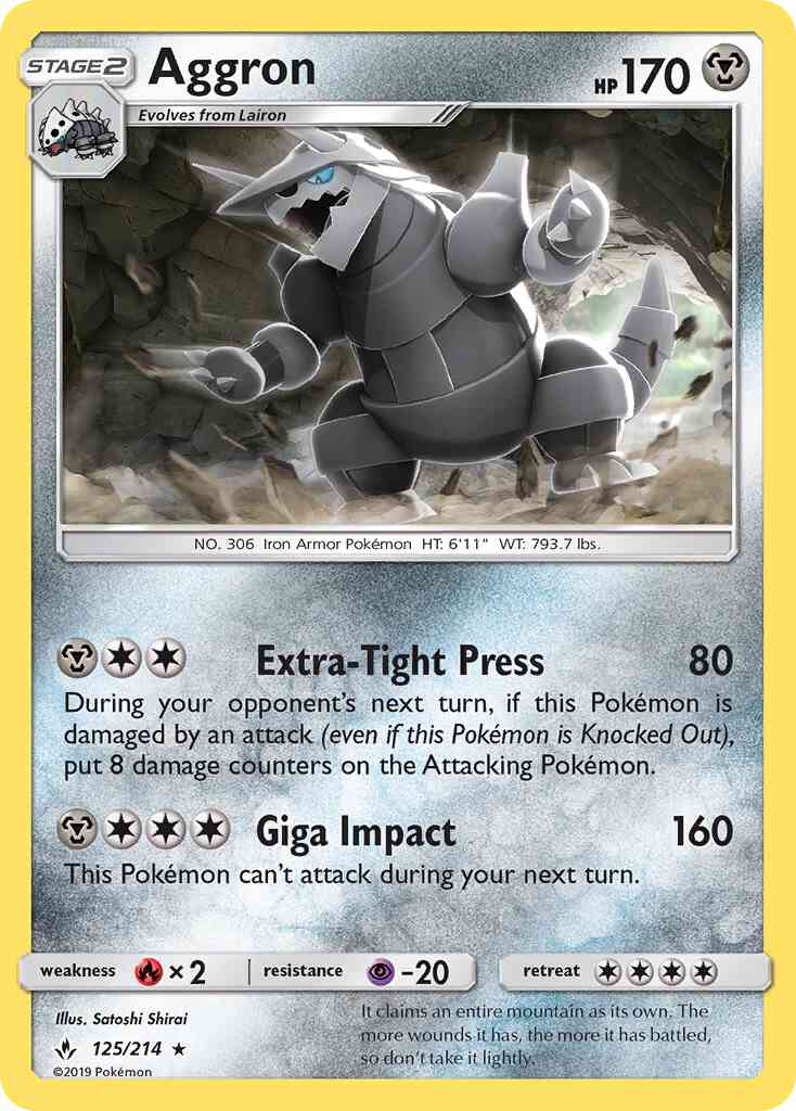 Aggron - 125/214 - Rare [sm10-125] [Non-Holo]