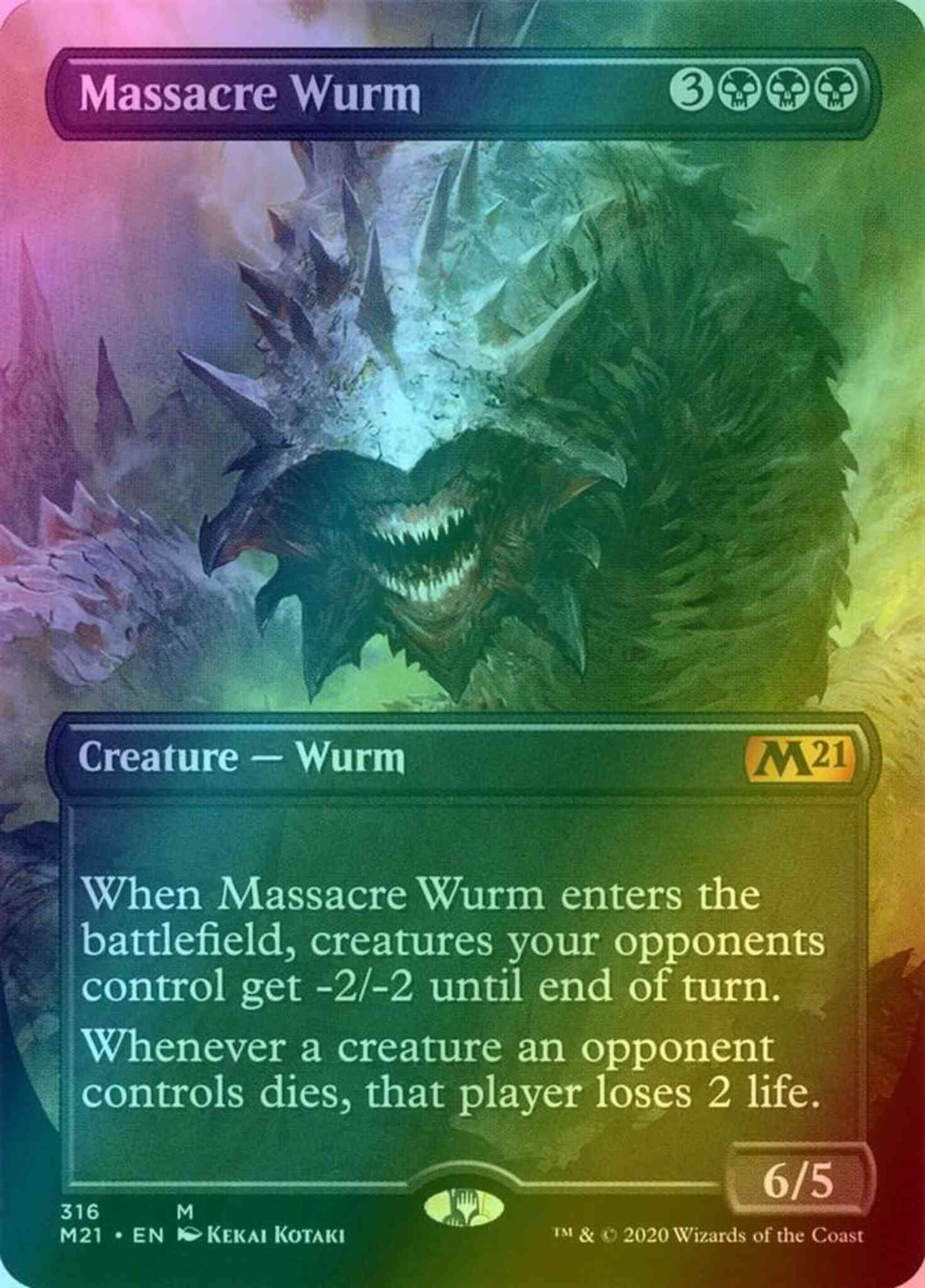 Massacre Wurm [316] [Alternate Art] [Core Set 2021] [Foil]