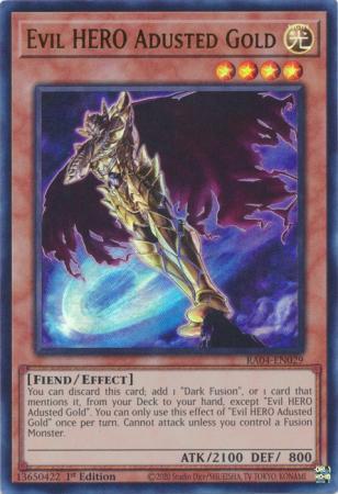 Evil HERO Adusted Gold - RA04-EN029 - Ultra Rare - 1st Edition