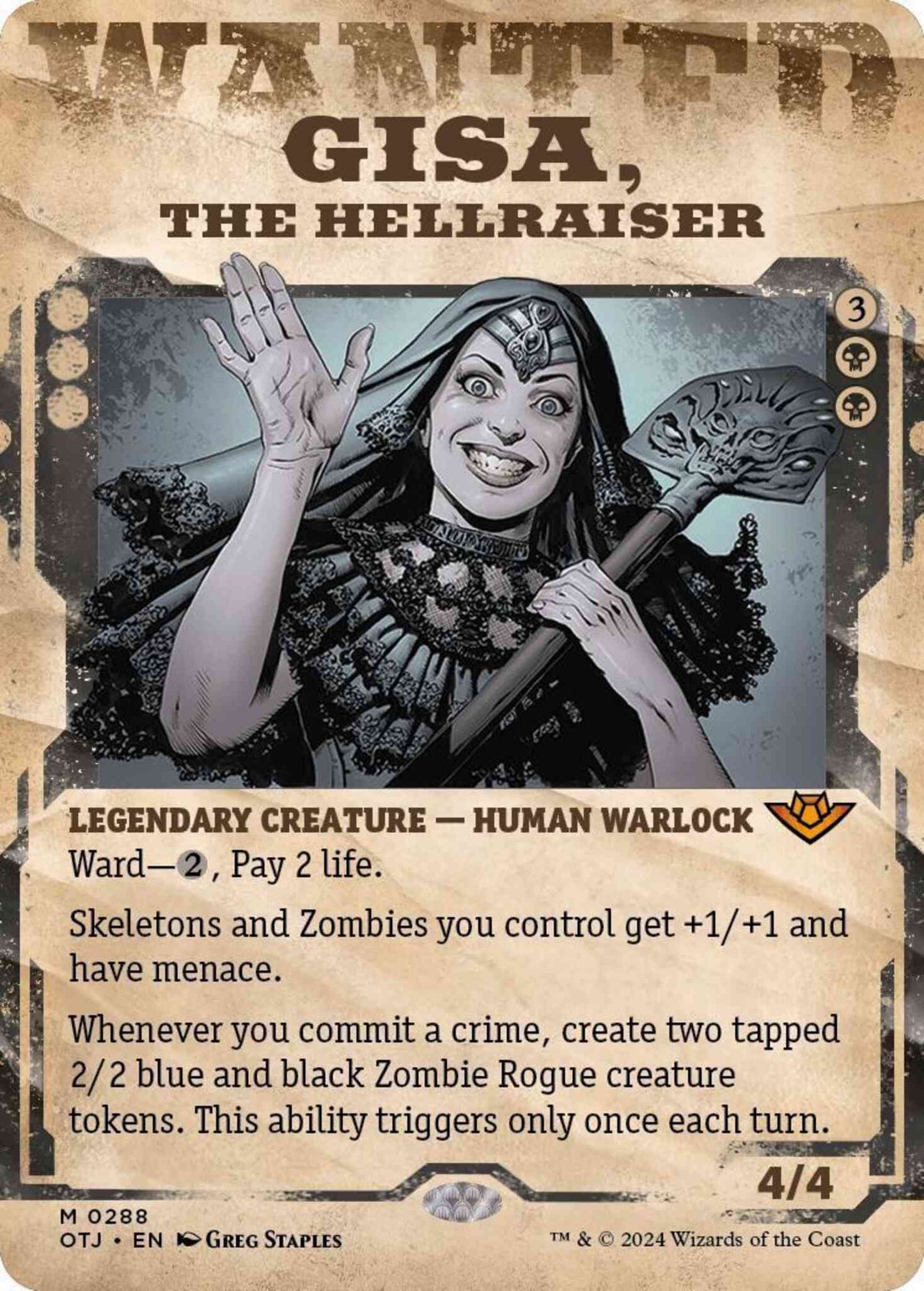 Gisa, the Hellraiser [288] [Wanted Poster Showcase] [Outlaws of Thunder Junction] [Non-Foil]