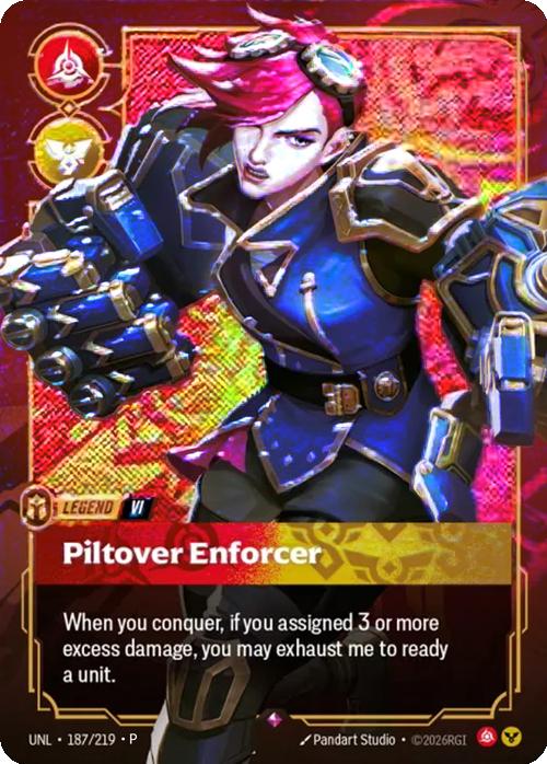 Piltover Enforcer (Vi) (Metal) - 187/219 [Riftbound Organized Play Promotional Cards] [Foil]