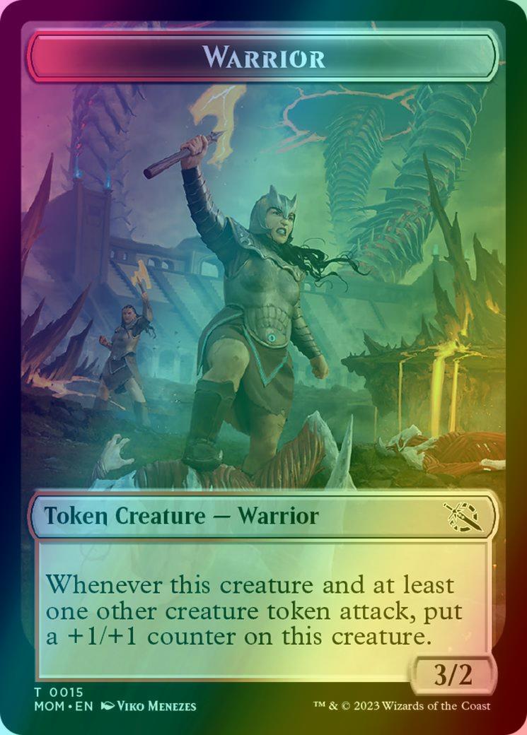 Thopter Token (19) // Warrior Token (15) [March of the Machine: Tokens] [Foil]
