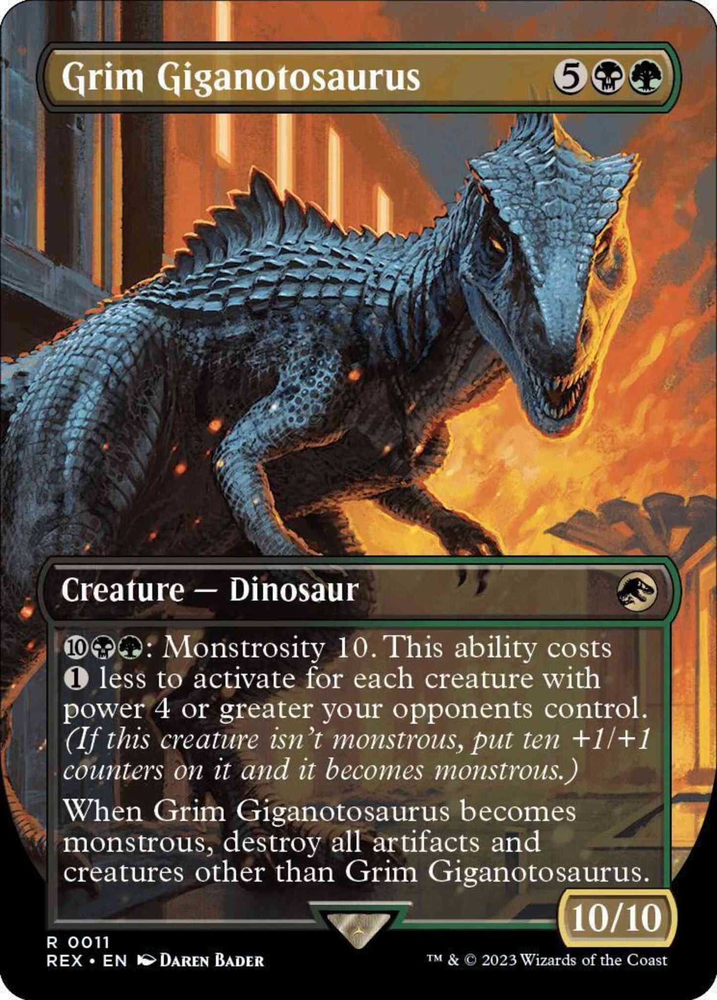 Grim Giganotosaurus [11] [Borderless] [Universes Beyond: Jurassic World Collection] [Non-Foil]