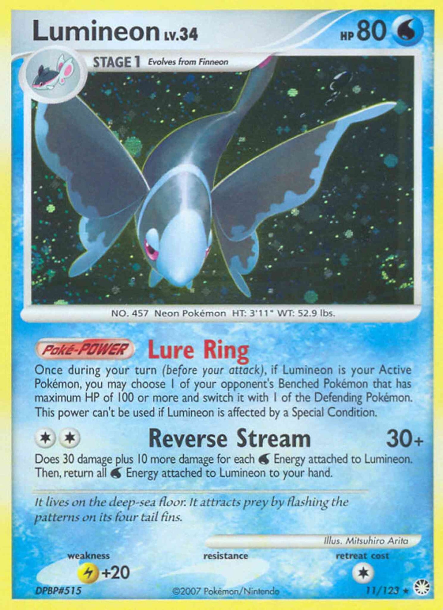 Lumineon - 11/123 - Rare Holo [dp2-11] [Holo]