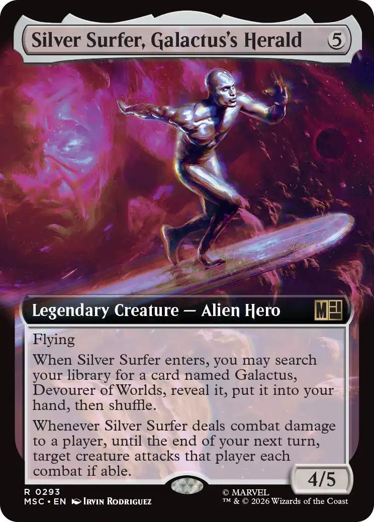 Silver Surfer, Galactus's Herald [293] [Extended Art] [Marvel Super Heroes: Commander] [Non-Foil]
