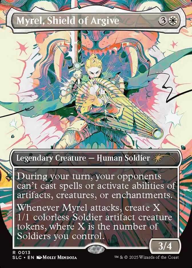 Myrel, Shield of Argive [0013] [Borderless] [Encyclopedia of Magic] [Secret Lair Countdown] [Non-Foil]
