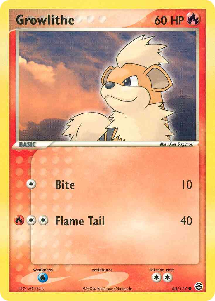 Growlithe - 64/112 - Common [ex6-64] [Reverse Holo]