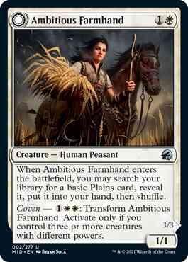 Ambitious Farmhand // Seasoned Cathar [2] [Innistrad: Midnight Hunt] [Non-Foil]