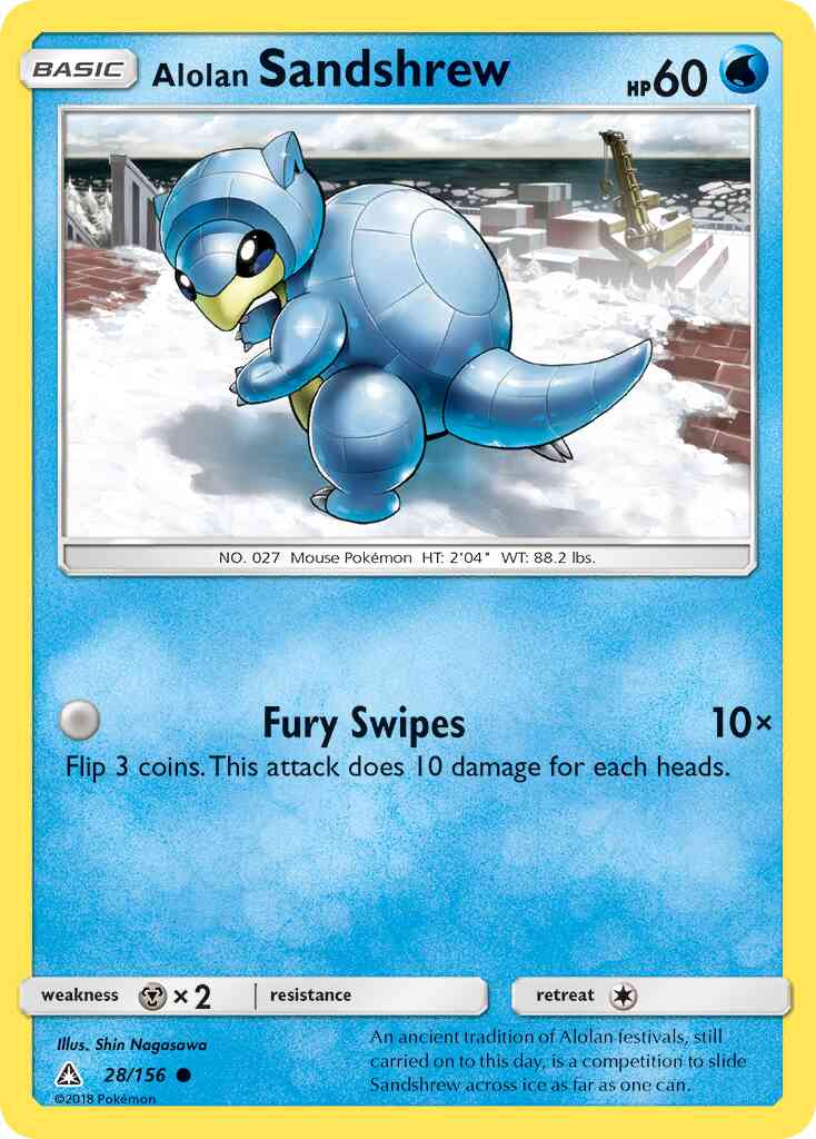 Alolan Sandshrew - 28/156 - Common [sm5-28] [Reverse Holo]